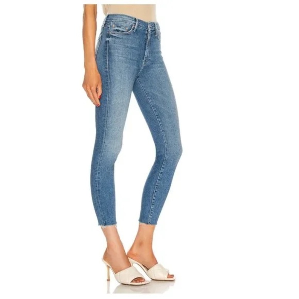 MOTHER Jeans High Waisted Looker Ankle Fray, Wash: Hey Sun
